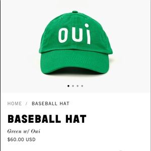 Clare V OUI baseball hat.